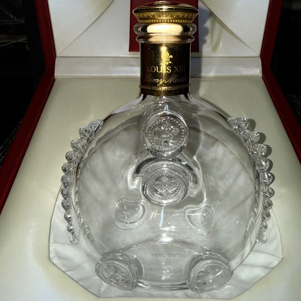 Louis XIII Remy Martin Empty Baccarat Crystal Decanter Set Red Box New Luxury